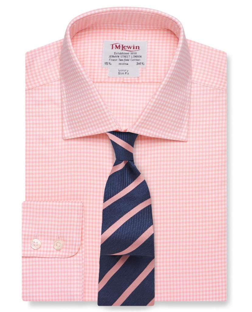 Slim Fit Light Pink Check Oxford Shirt