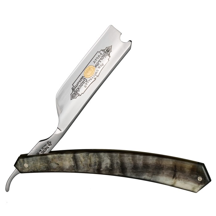 Thiers-Issard Straight Razor 7/8 Polished Rams Horn Bison Hook Nose