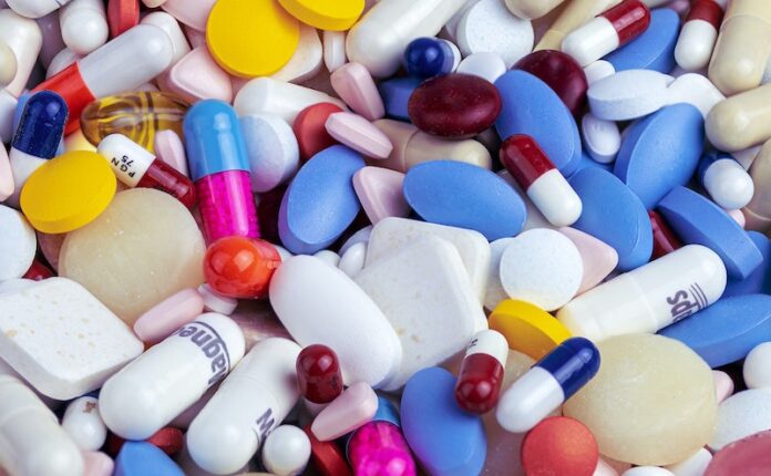 Range on pills, different colours